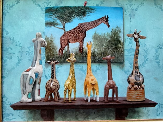 Giraffes Observing