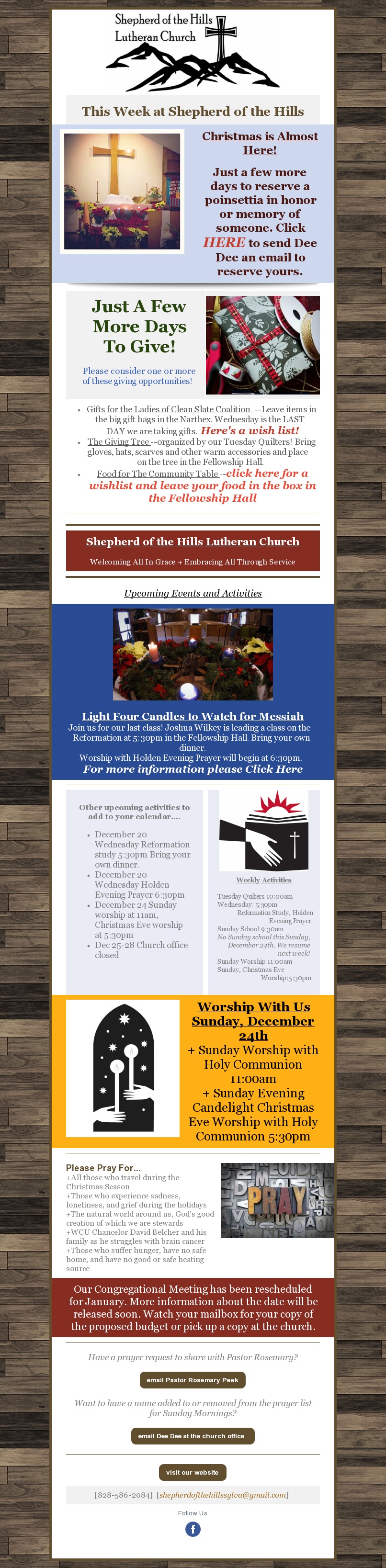 December 18 TWASHLC